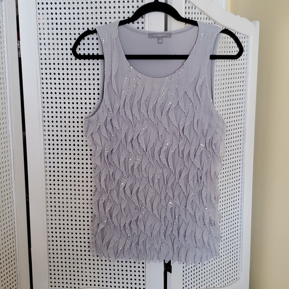 NY Collection Tops - Sequin Flowy Tank Top Dressy Top for New Years